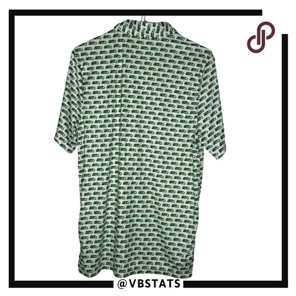 Champro Men's Short Sleeve Collared Classic Polo Shirt Green White Size Large